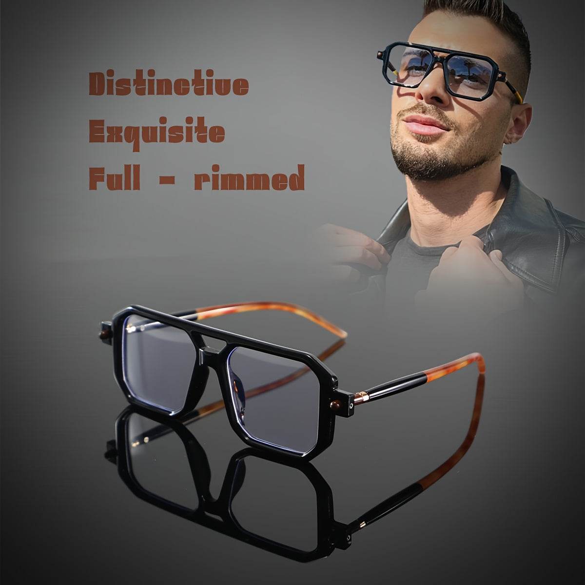 Men'S Casual Square Full-Rim Glasses - Sunglass Lover