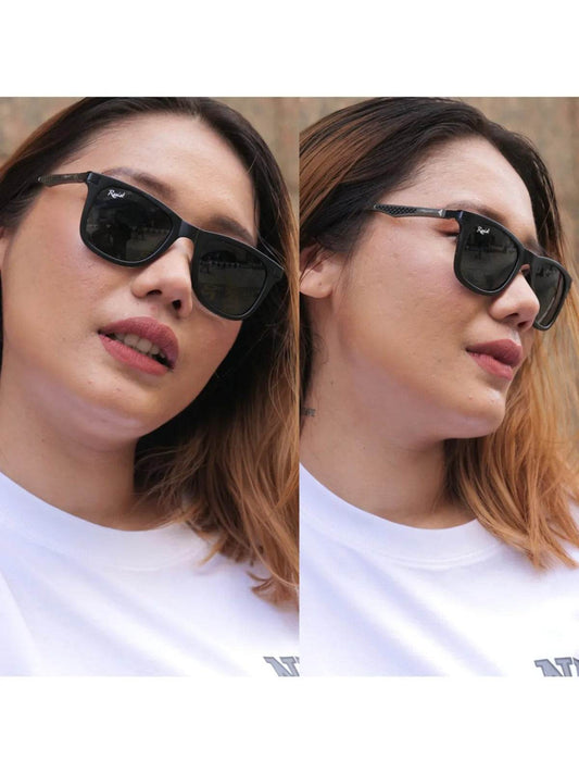 Classic Black Wayfarer Sunglasses – Toughened Glass Lens | UV Protection | Unisex - Sunglass Lover
