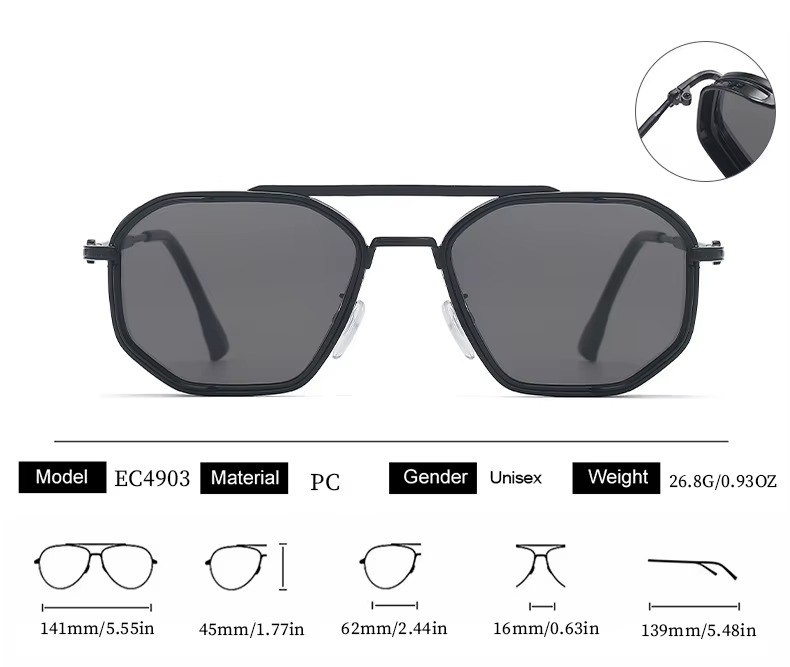 Fashion Steampunk Polygon Metal Double Beam Sunglasses | UV400 Unisex Outdoor Shades