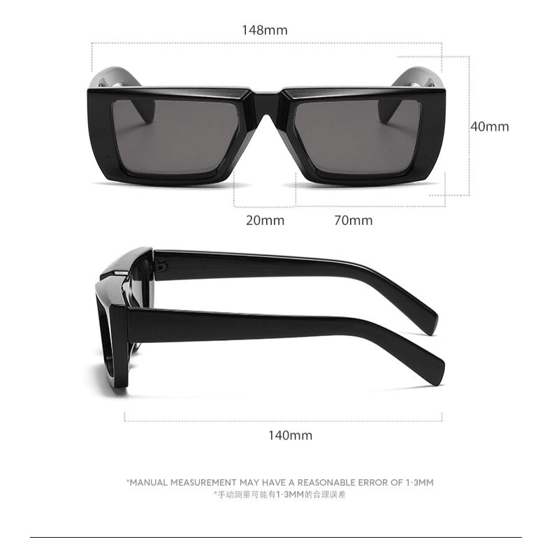 Sunglass Lover Hip Hop Rectangle Sunglasses Black - Sunglass Lover