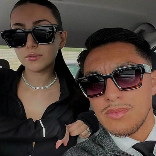 Men's Retro Black Square Fashion Glasses - Sunglass Lover