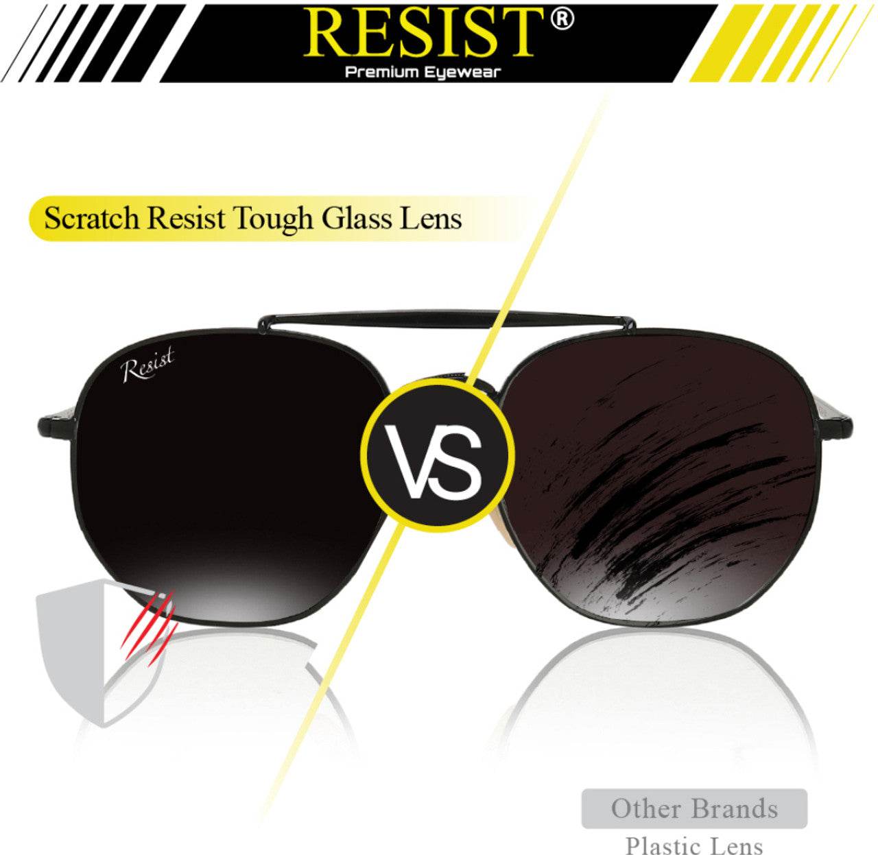 Classic Hexagonal Black Rectangular Sunglasses - Sunglass Lover