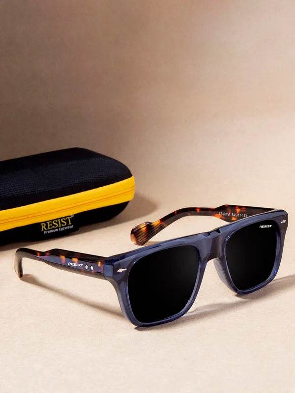 Sunglass Lover crystal blue wayfarer sunglasses square translucent frames tortoise temples with protective case