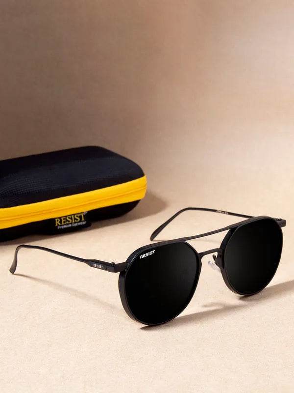 Stevan black oval glasses by Sunglass Lover black metal frame oval sunglasses with protective hard case
