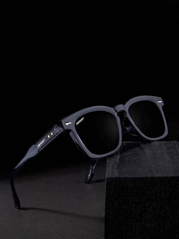 Sunglass Lover square frame storm grey black sunglasses with matte finish and UV protection for everyday wear