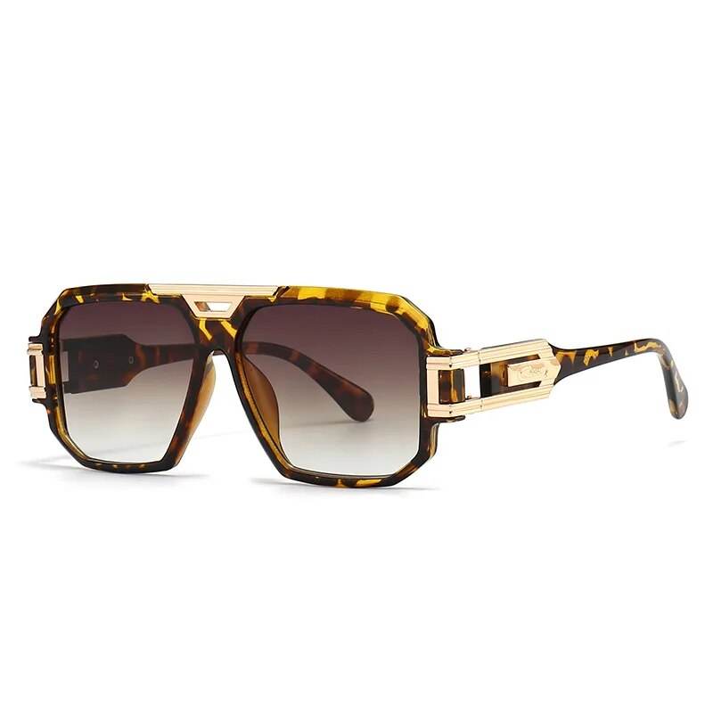 Sunglass Lover men's vintage oversized sunglasses tortoiseshell frame with gold metal accents and gradient lenses