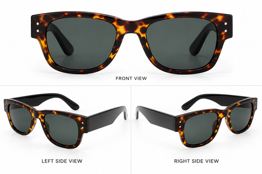 Men’s Tortoiseshell Wayfarer Sunglasses – G-15 Lens