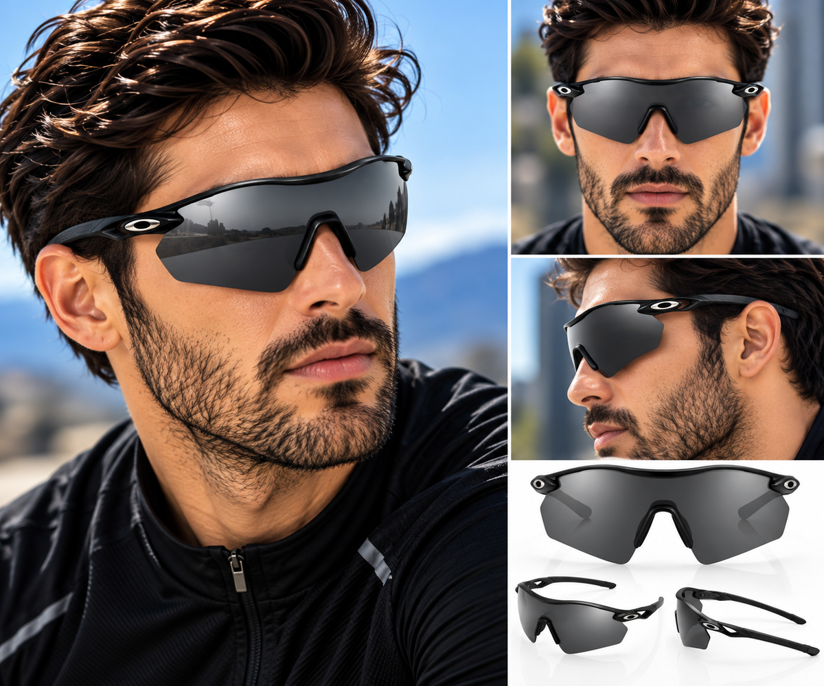 Men’s Black Shield Sports Sunglasses – Polarized