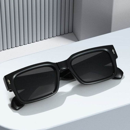 Sunglass Lover black rectangular acetate sunglasses with dark lenses designer sunglasses for men and women