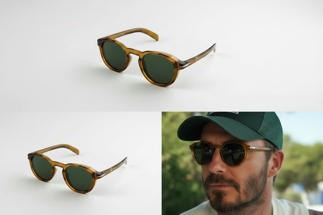 Celebrity Inspired Oval Green Lens Sunglasses UV400 Unisex | Sunglass Lover