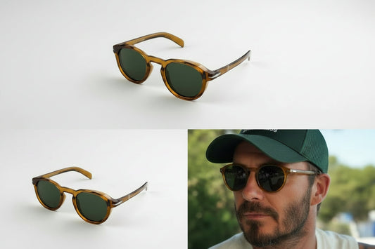 Celebrity Inspired Oval Green Lens Sunglasses UV400 Unisex | Sunglass Lover