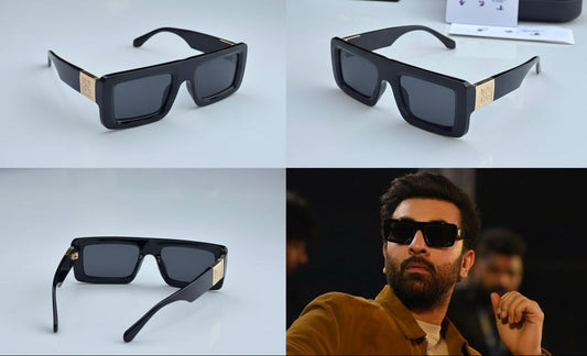 Black Rectangle Sunglasses UV400 Unisex Polycarbonate | Sunglass Lover