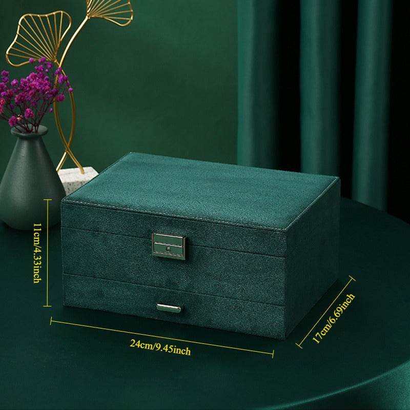 Luxury Velvet Jewelry Organizer Box with Drawers - Sunglass Lover