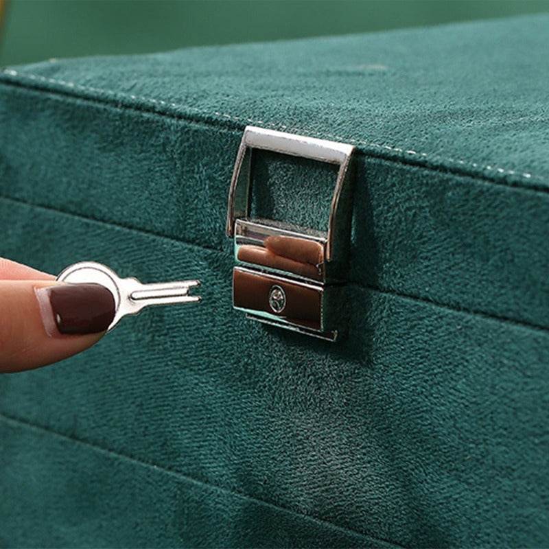 Luxury Velvet Jewelry Organizer Box with Drawers - Sunglass Lover
