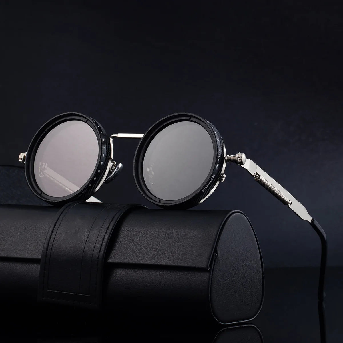Retro Polarized Round Sunglasses UV400 ND9 Driving Glasses