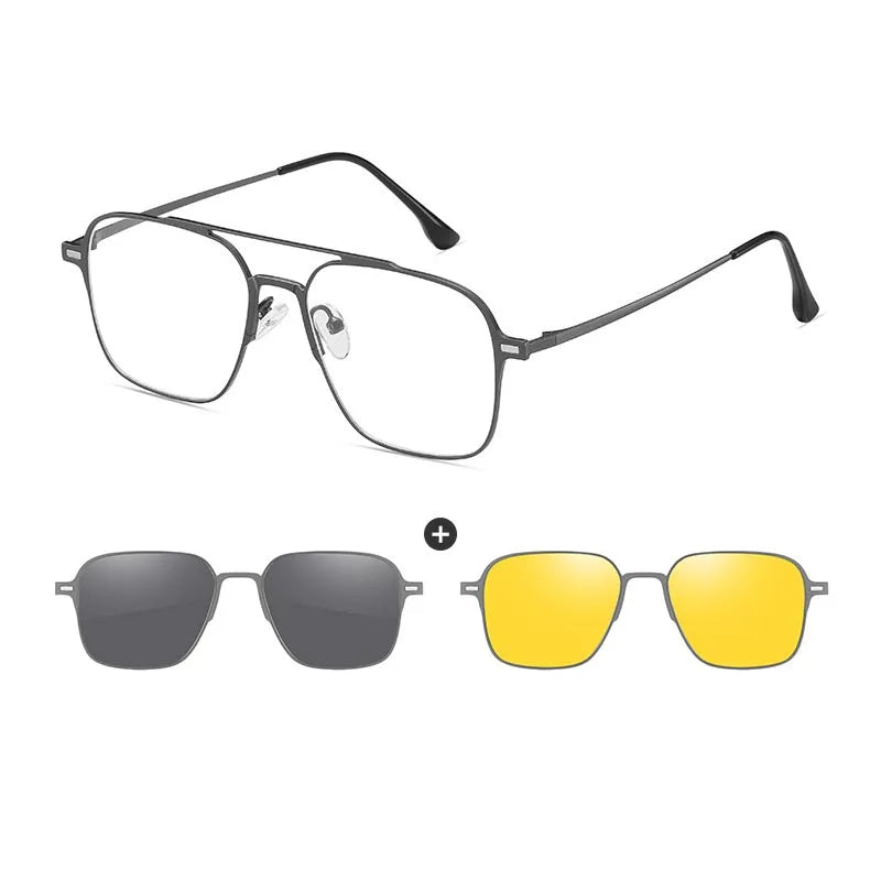 3 In 1 Polarized Clip On Sunglasses UV400 Magnetic Glasses
