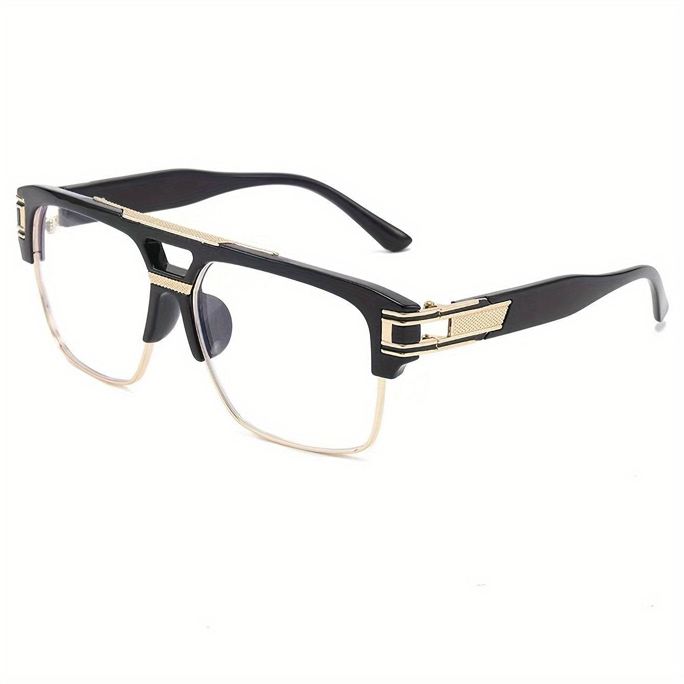 Men's Retro Double Bridge Fashion Eyeglasses - Sunglass Lover