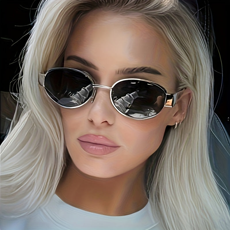 Stylish Oval Frame Fashion Glasses with Retro Metal Ends | Unisex
