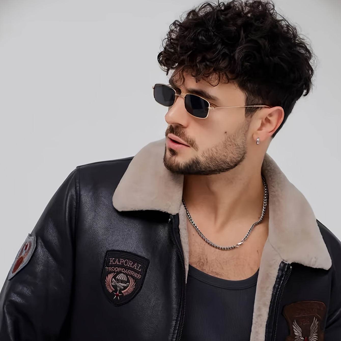 Men’s UV400 Small Square Sunglasses – Classic Metal Frame - Sunglass Lover