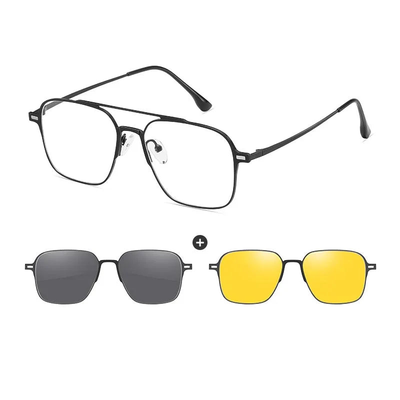 3 In 1 Polarized Clip On Sunglasses UV400 Magnetic Glasses