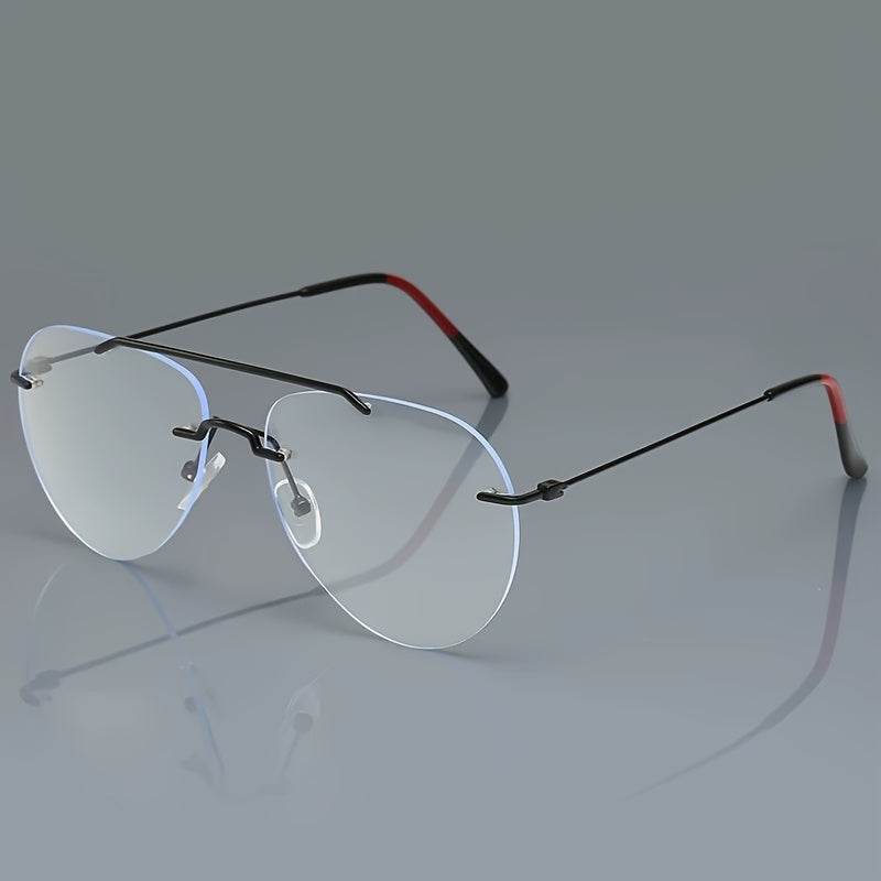 Frameless Double-Temple Pilot Glasses – Oversized Minimalist Eyewear - Sunglass Lover