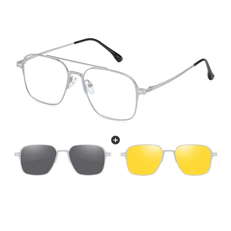 3 In 1 Polarized Clip On Sunglasses UV400 Magnetic Glasses