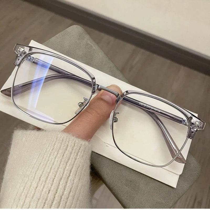Retro Half Frame Blue Light Blocking Glasses - Sunglass Lover