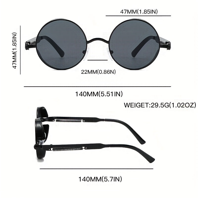 Punk Round Style Decorative Glasses with Adjustable Nose Pads | Unisex