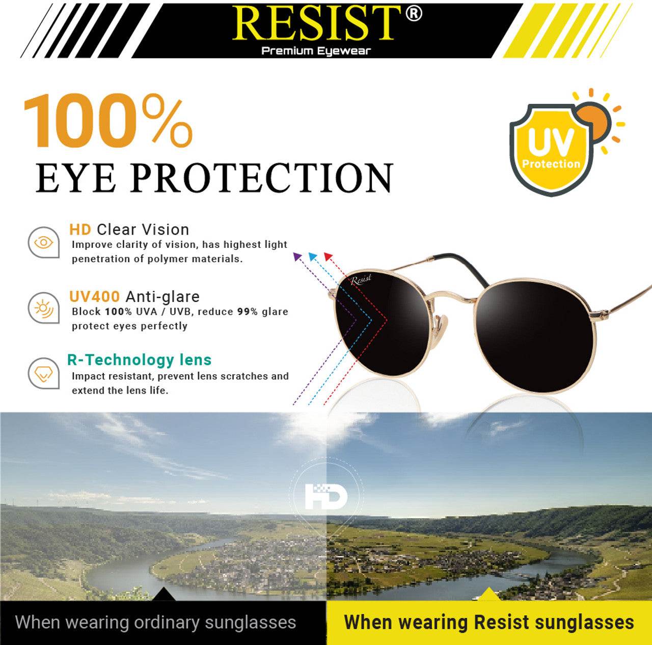 Thomas Round Sunglasses – Gold Frame - Sunglass Lover