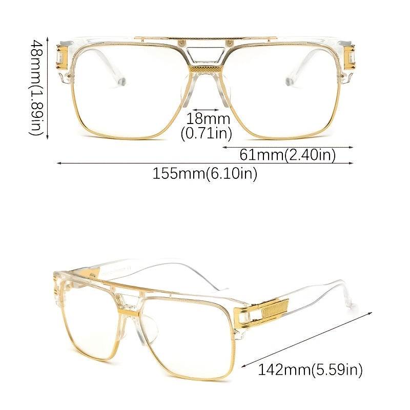 Men's Retro Double Bridge Fashion Eyeglasses - Sunglass Lover