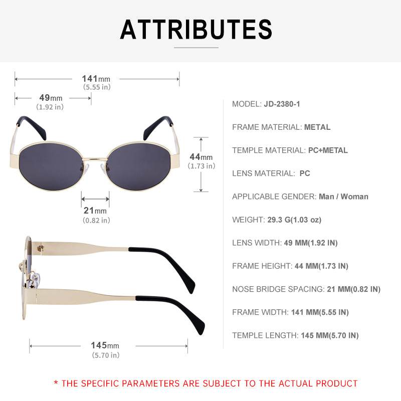 Vintage Retro Metal Oval Designer Sunglasses - Sunglass Lover