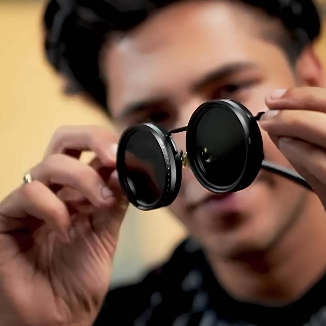 ND Filter Adjustable Dimming Round Polarized Sunglasses - Sunglass Lover