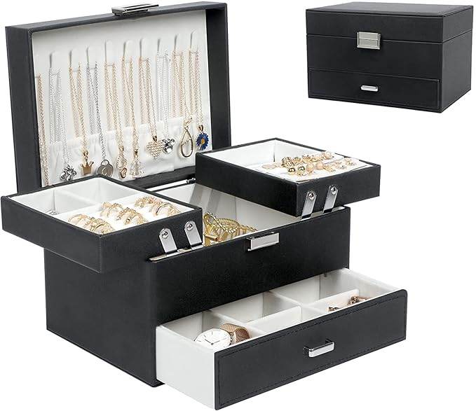 Large Capacity Multi-Layer Jewelry Box with Drawer for Girls - Sunglass Lover