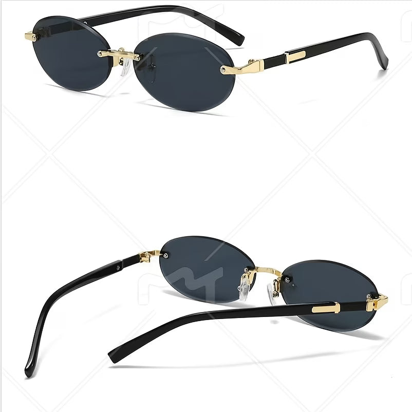 Women's Frameless Vintage Black  Fashion Glasses