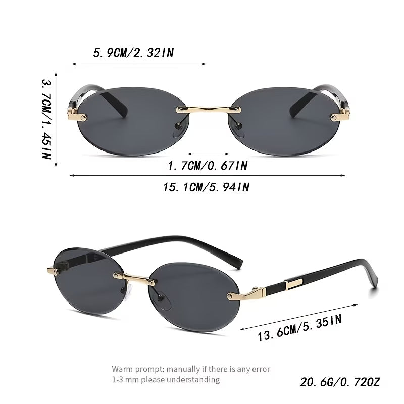 Women's Frameless Vintage Black  Fashion Glasses