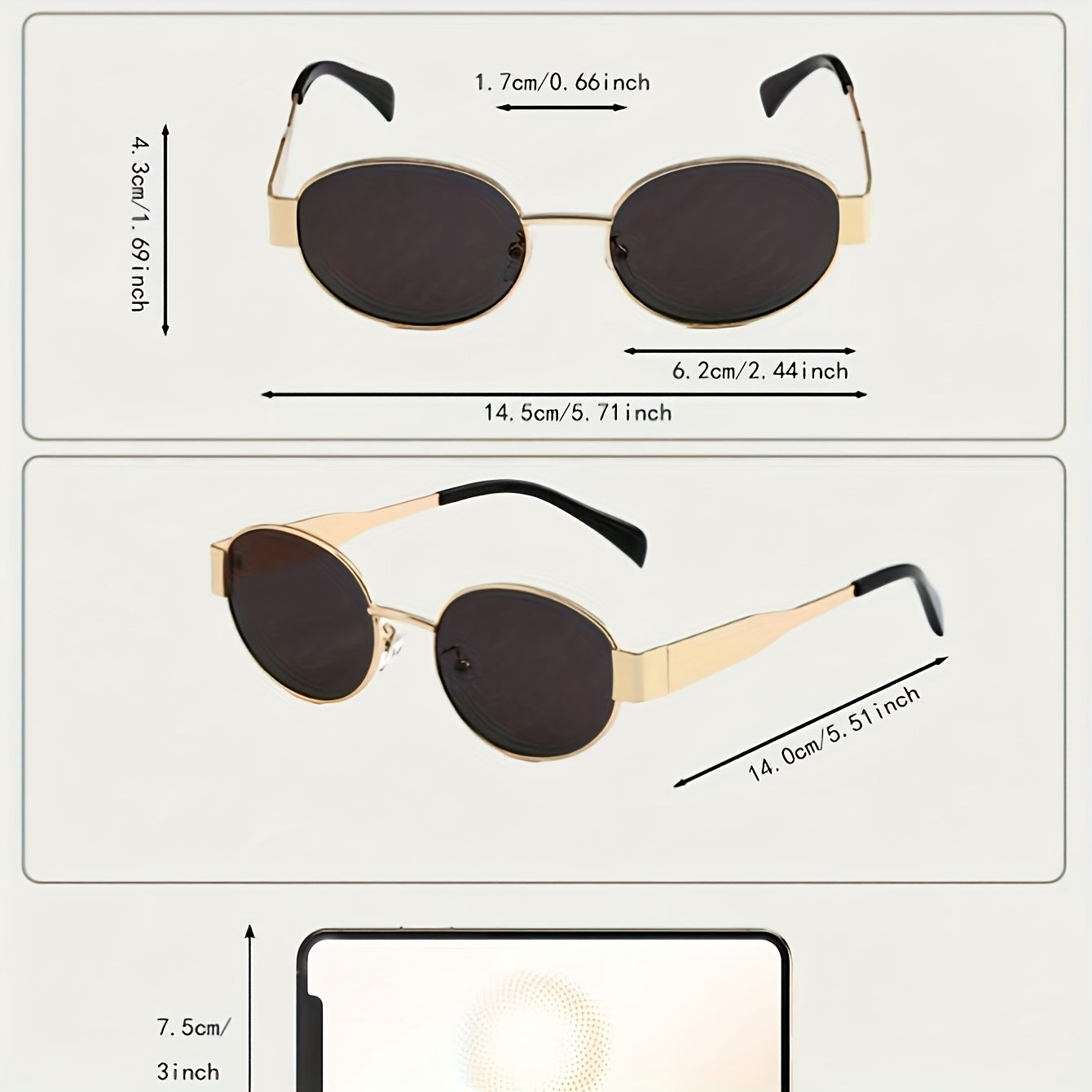 Stylish Oval Frame Fashion Glasses with Retro Metal Ends | Unisex