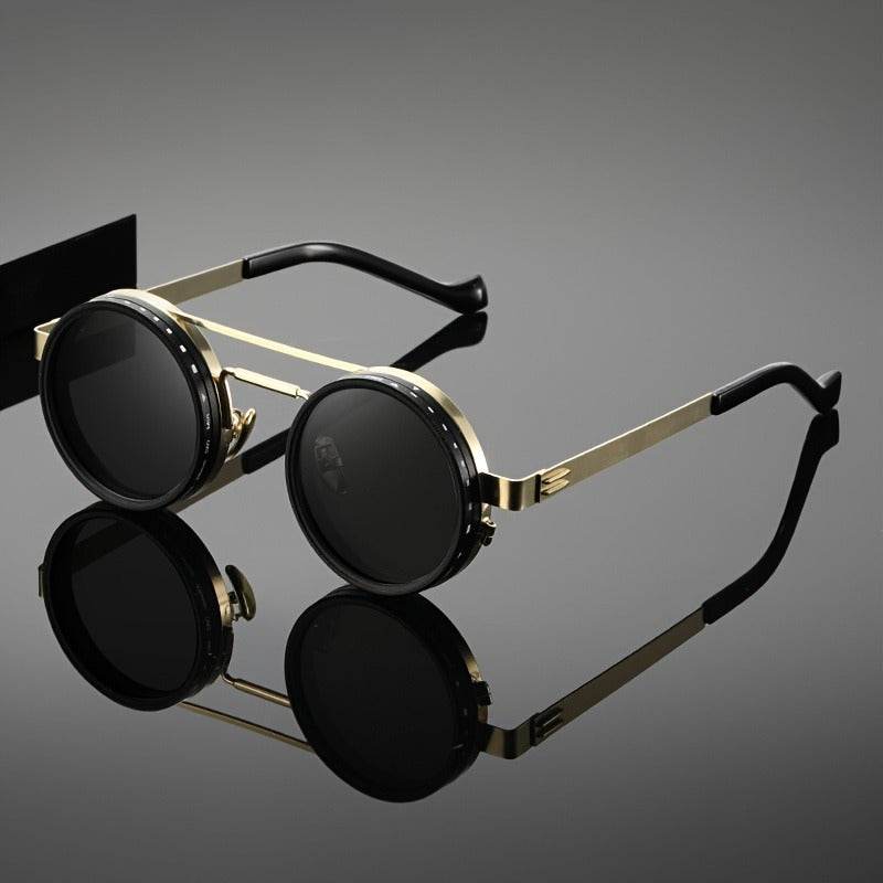 Classic Retro Round Fashion Glasses with adjustable ND Filter Lens - Sunglass Lover