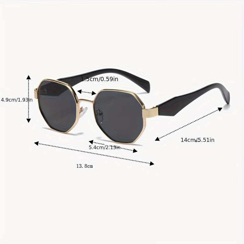 Women's Golden Frame Black Grey Fashion Glasses – Premium Style