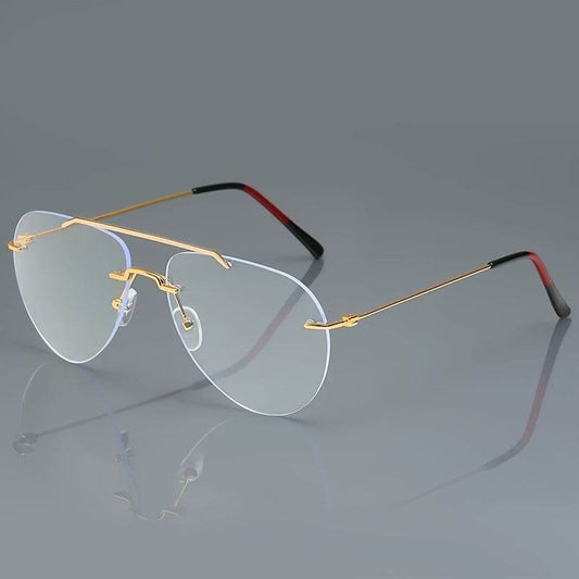 Frameless Double-Templet Pilot Fashion Glasses - Sunglass Lover
