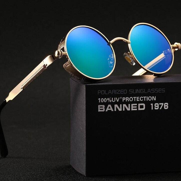Sunglass Lover Steampunk Round Metal Sunglasses - Sunglass Lover