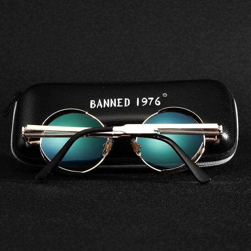 Sunglass Lover Steampunk Round Metal Sunglasses - Sunglass Lover