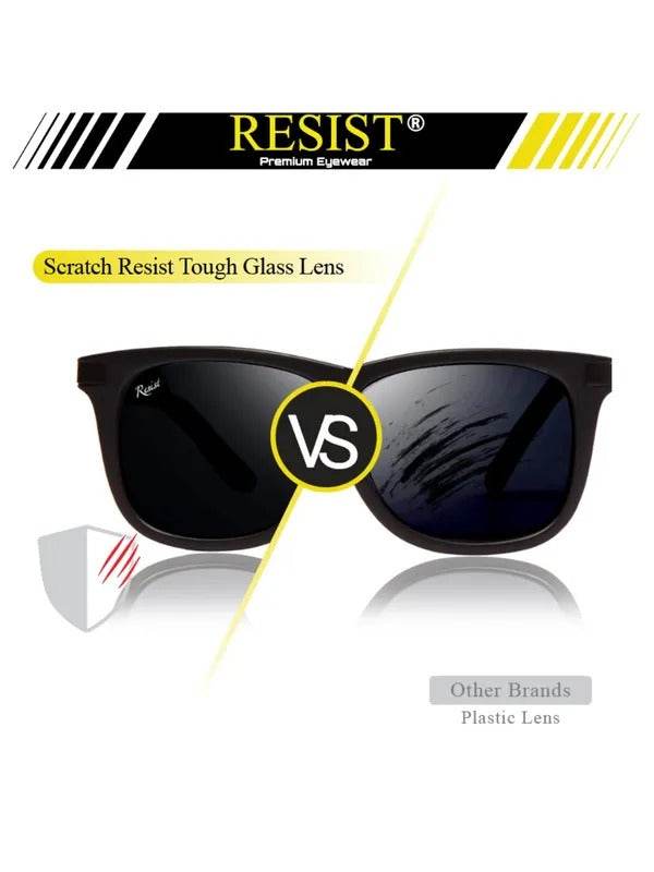 Classic Black Wayfarer Sunglasses – Toughened Glass Lens | UV Protection | Unisex - Sunglass Lover