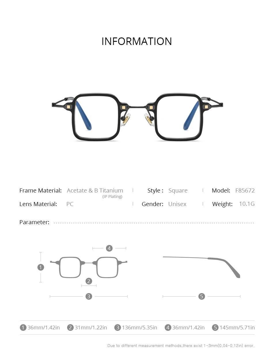 Mini Square Shape Design Spectacle Frame - - Sunglass Lover