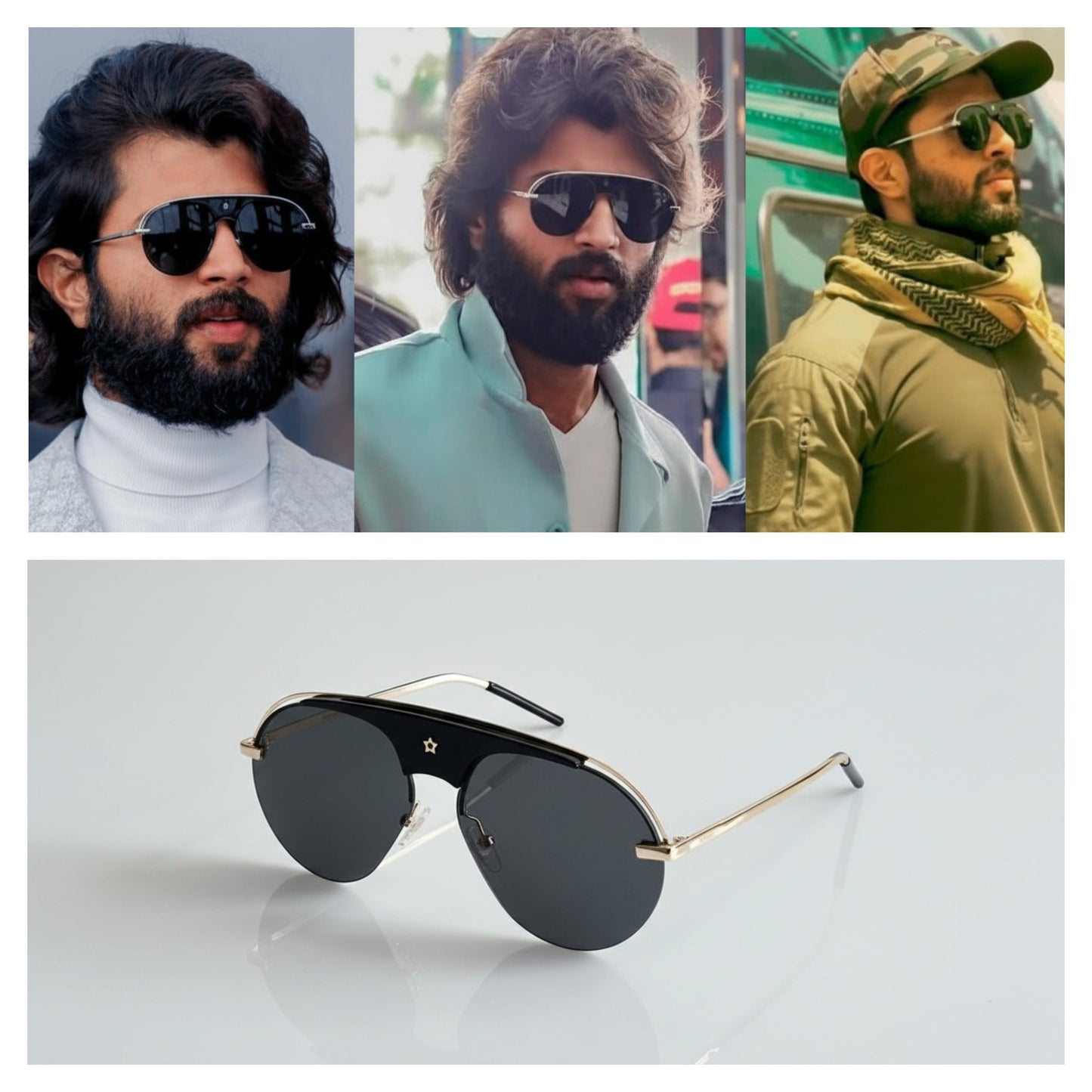 Luxury Oval Sunglasses – Arjun Reddy Inspired Style | UV400 Protection