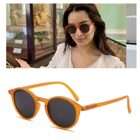 Luxury Oval Orange-Black Lens Sunglasses | UV Protected Premium Fashion Shades