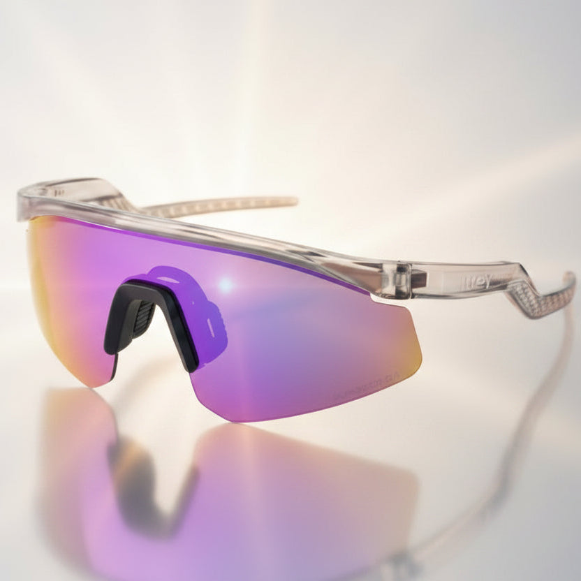 Sports Transparent Black Crystal Violet Prizm UV400 Sunglasses | Lightweight