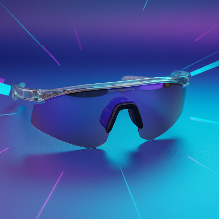 Sports Transparent Black Crystal Violet Prizm UV400 Sunglasses | Lightweight
