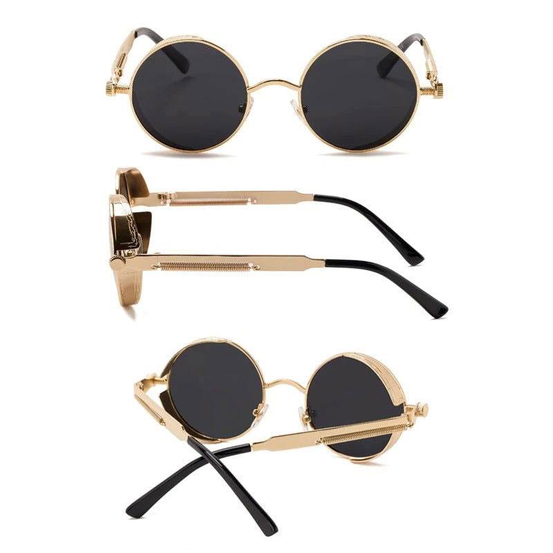 Retro Round Steampunk Sunglasses - Sunglass Lover