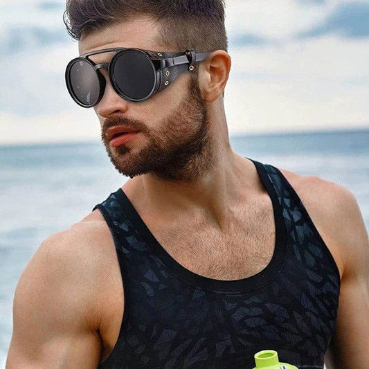 Retro Vintage Round Steampunk Sunglasses - Sunglass Lover