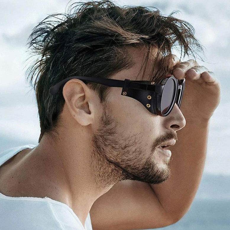 Retro Vintage Round Steampunk Sunglasses - Sunglass Lover
